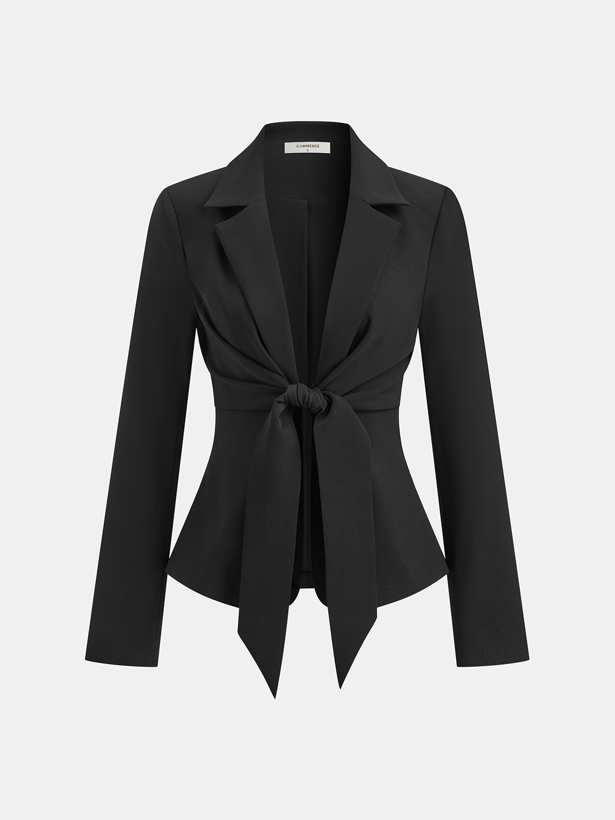 Long Sleeve Tie Front Blazer-Chicvia