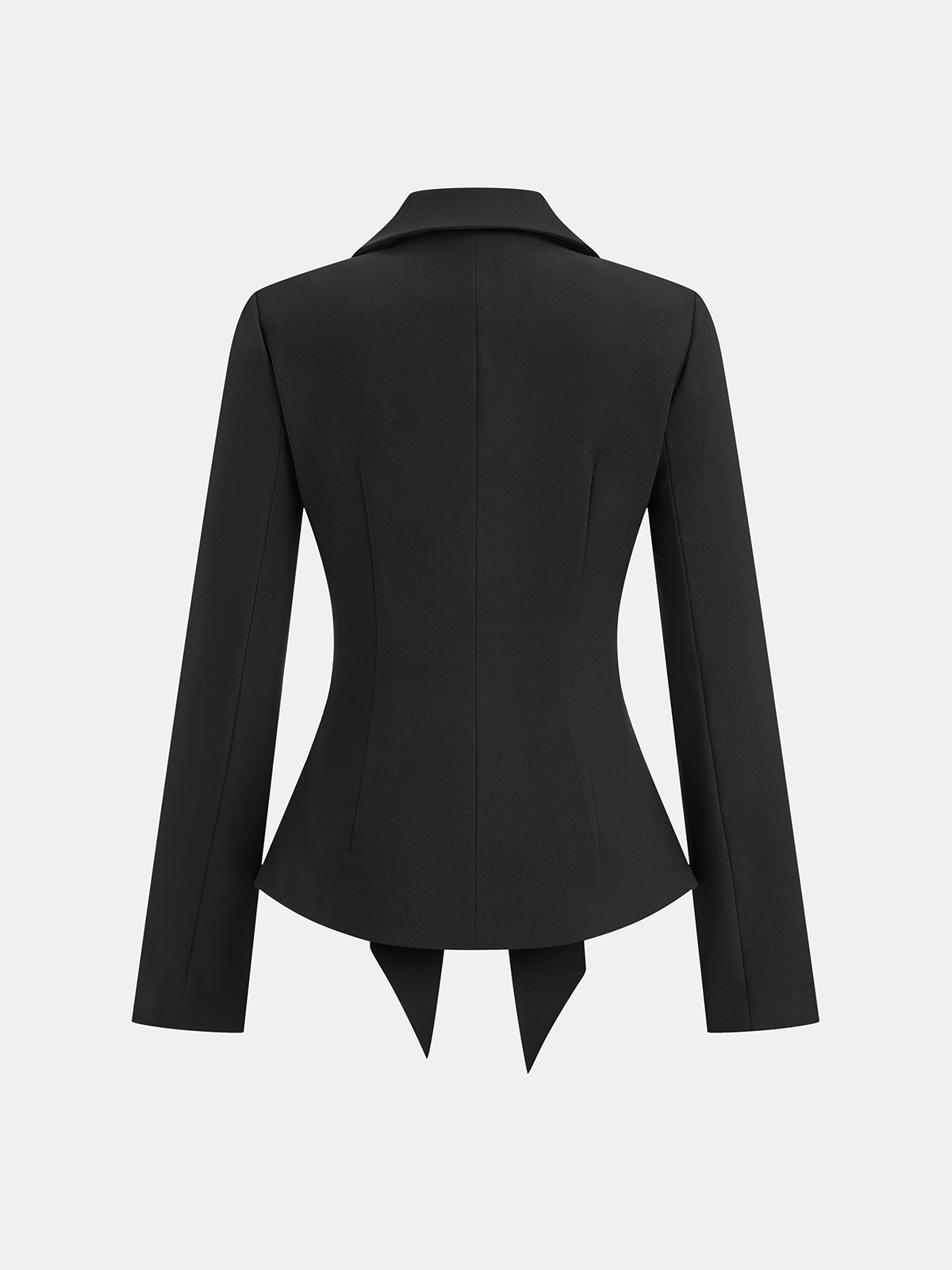 Long Sleeve Tie Front Blazer-Chicvia