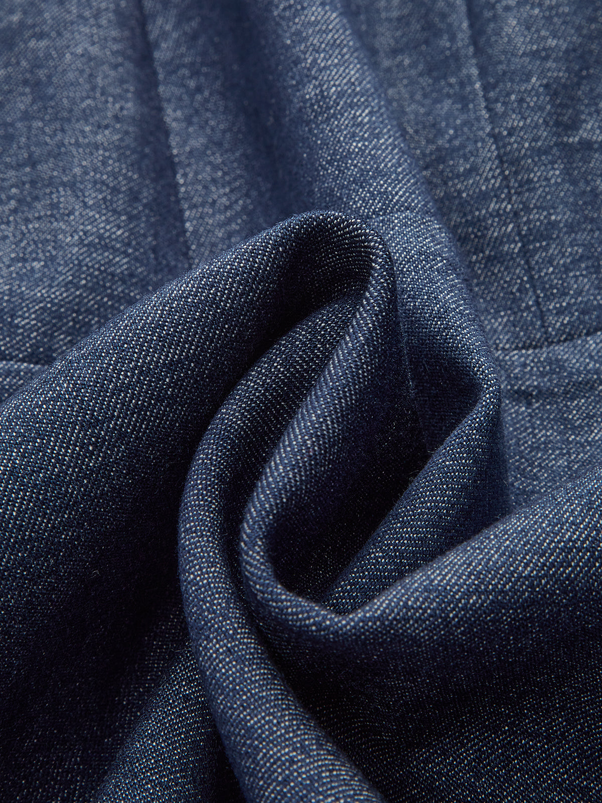 Denim Short Sleeved Zip-Front Mini Dress-Chicvia