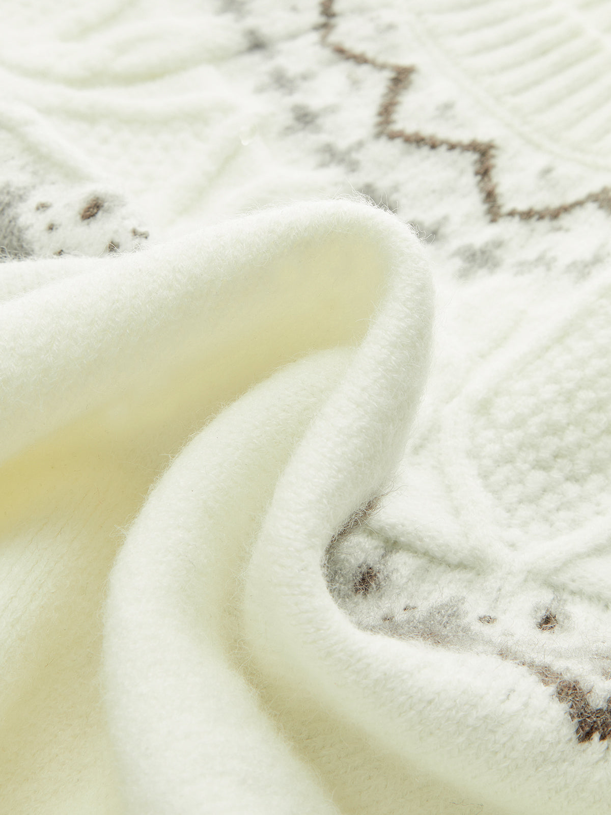 Fair Isle Pattern Short Sleeve Knit Top-Chicvia