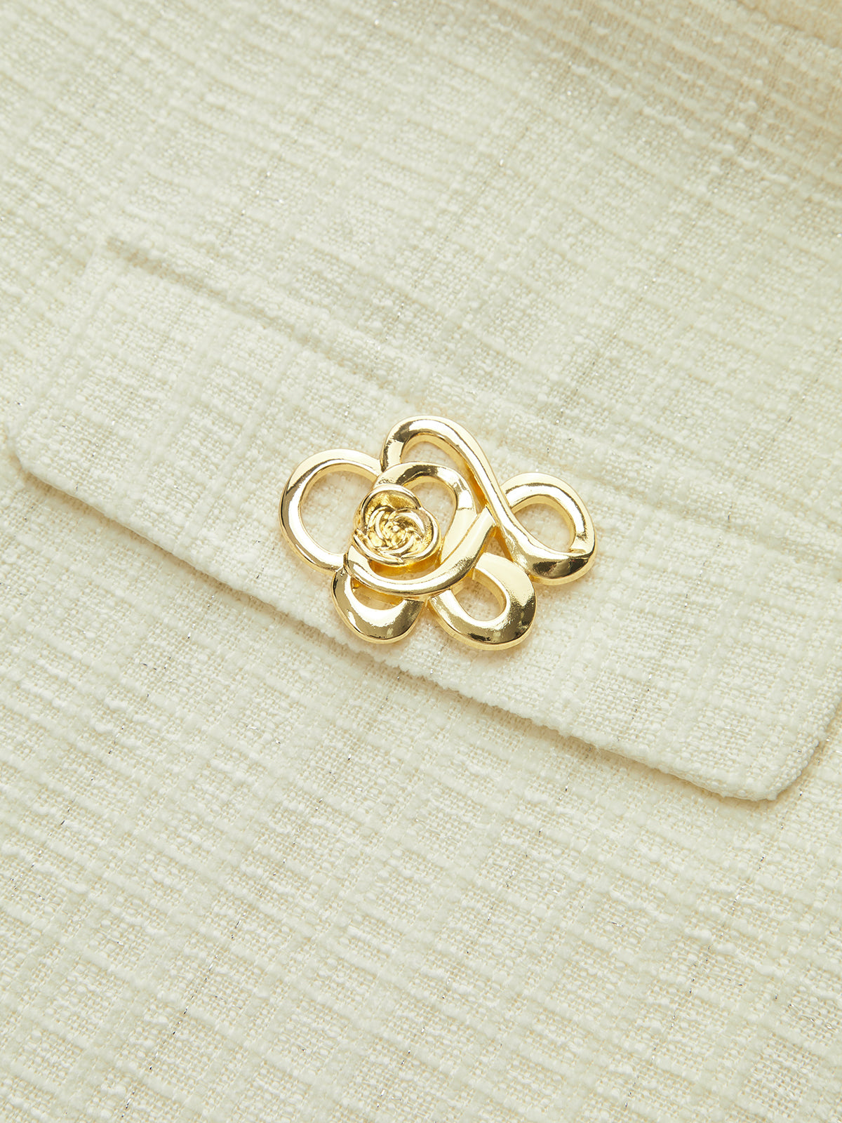 Metal Detail Tweed Belted Mini Dress-Chicvia