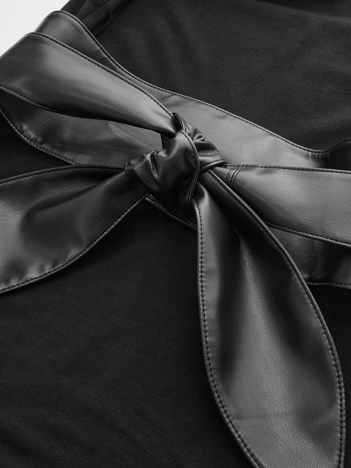 Long Sleeve Maxi Dress with Wide Belt-Chicvia