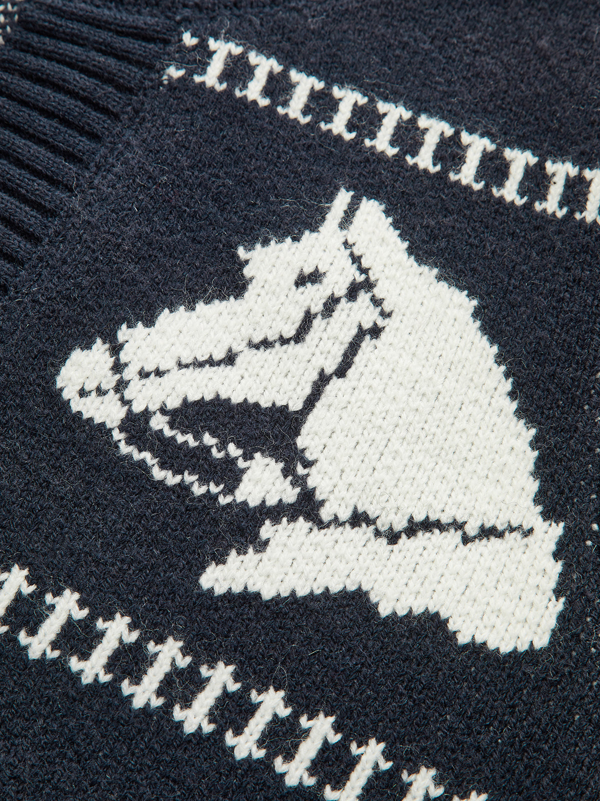 Horse-Pattern Wool Blend Fringe Cardigan-Chicvia