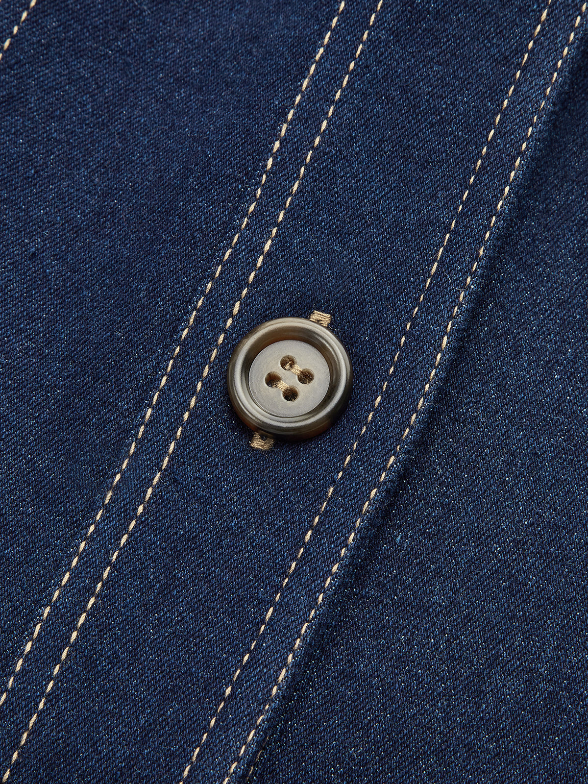 Contrast Stitch Denim Jacket-Chicvia