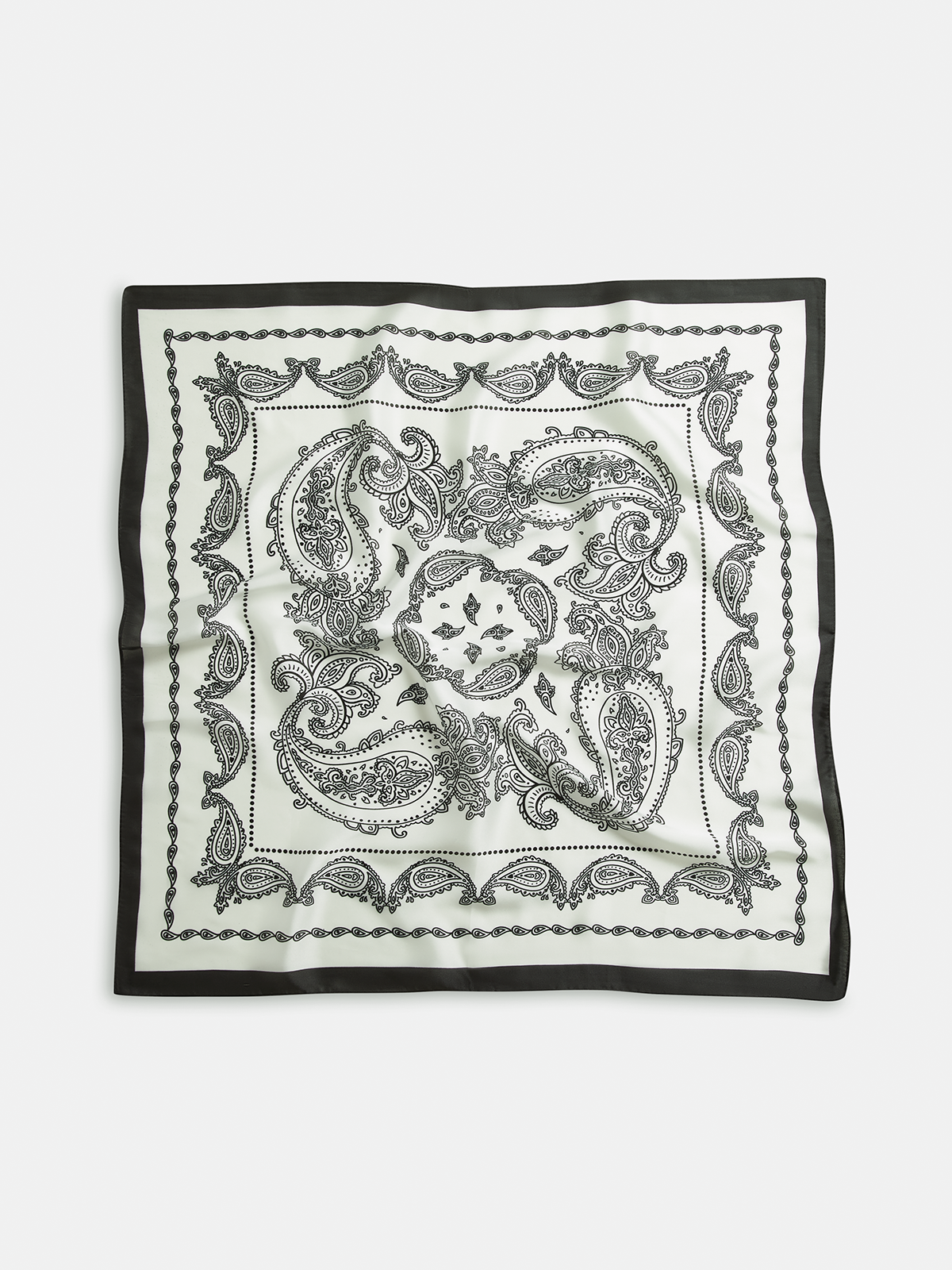 Paisley Print Square Scarf-Chicvia