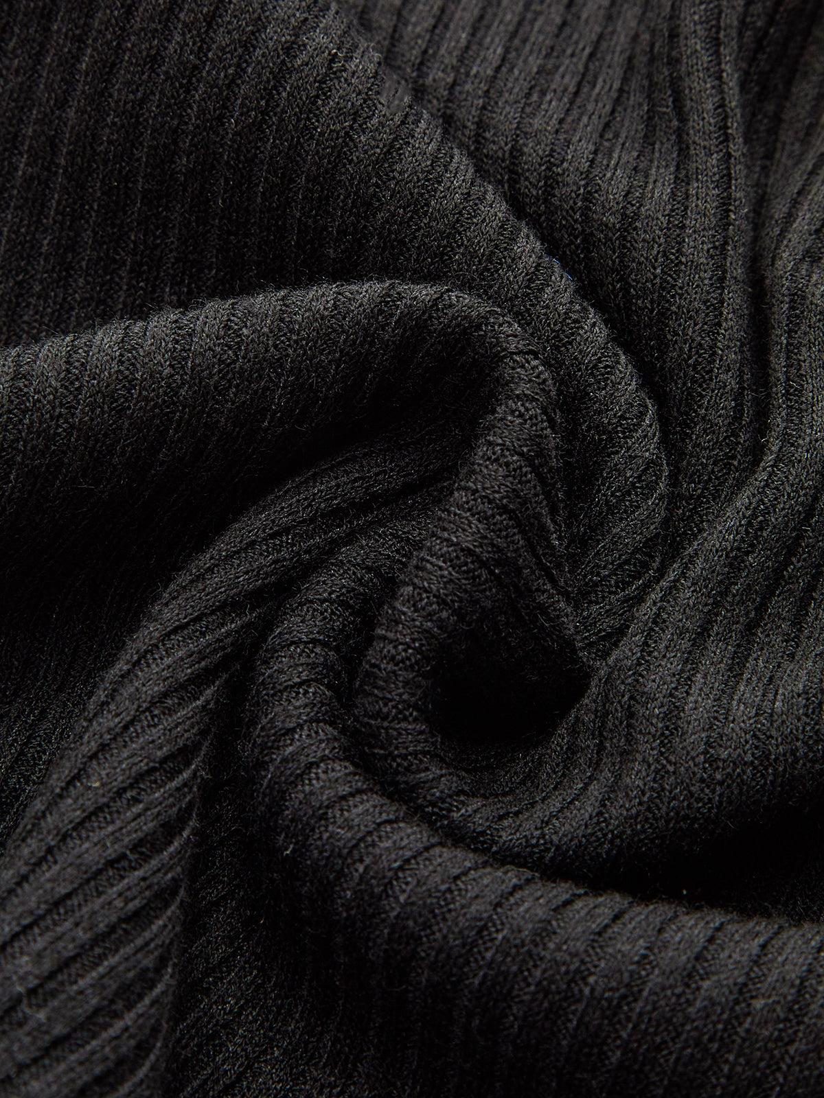 Contrast Collar Metal Button Ribbed Knit T-Shirt-Chicvia