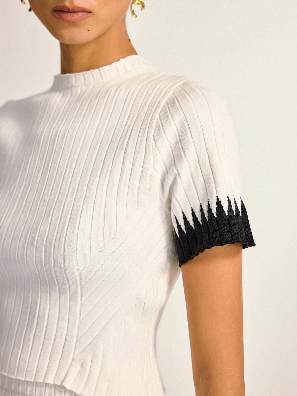 Contrast Detail Knit Co-ord Set-Chicvia