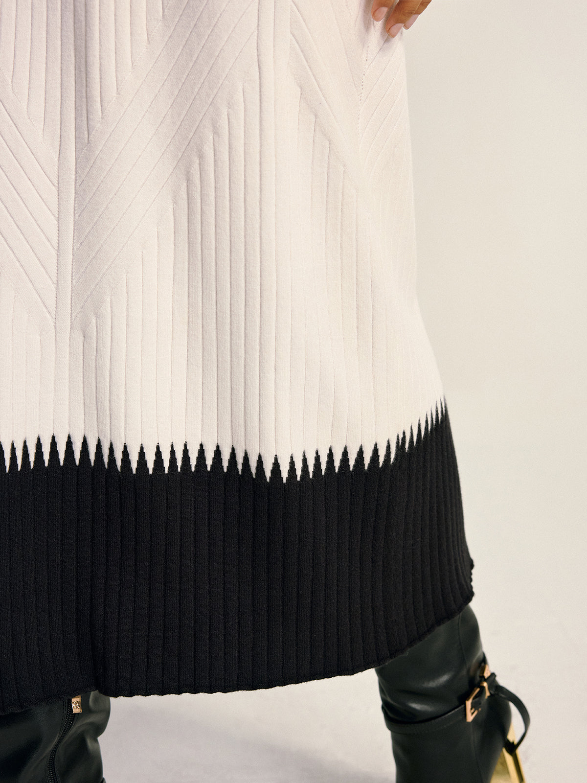 Contrast Detail Knit Co-ord Set-Chicvia