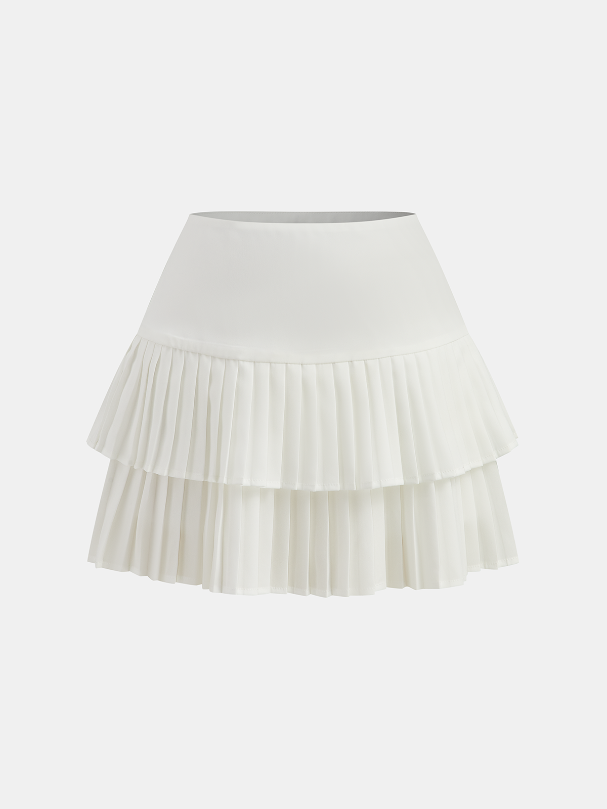 Layered Pleated Mini Skirt-Chicvia