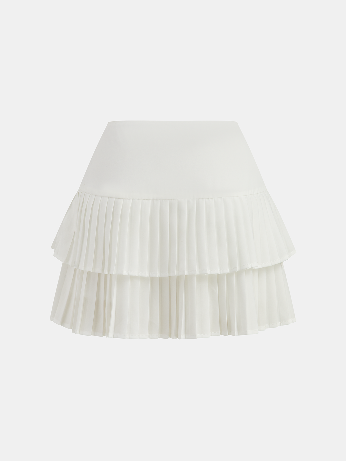 Layered Pleated Mini Skirt-Chicvia