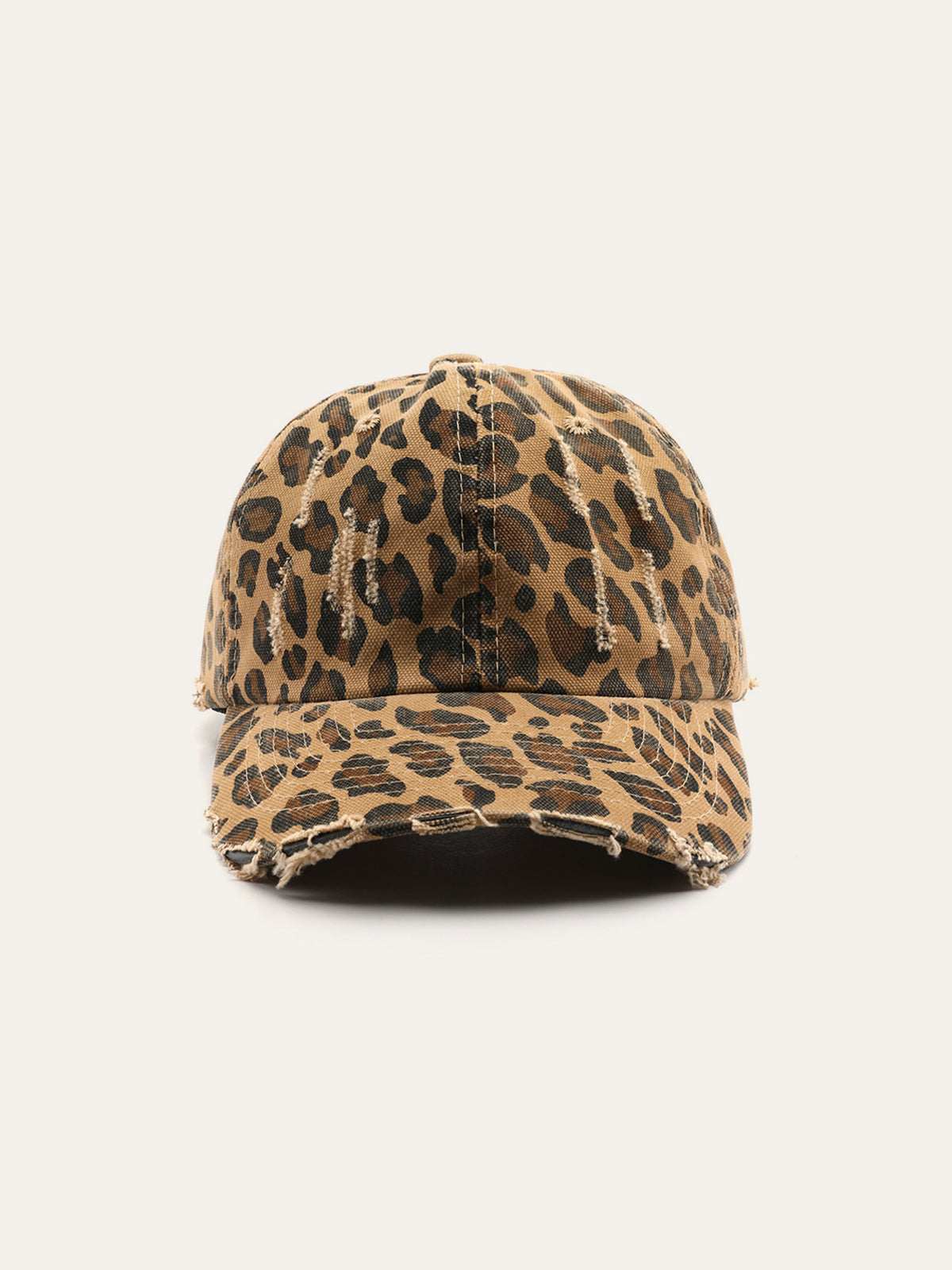 Distressed Leopard Print Hat-Chicvia