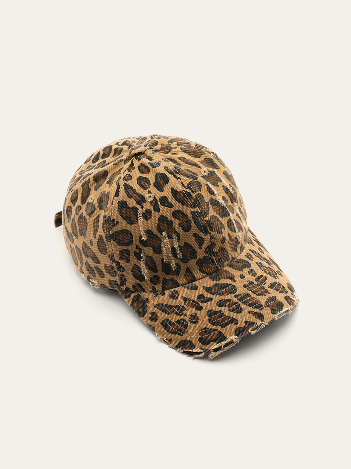Distressed Leopard Print Hat-Chicvia