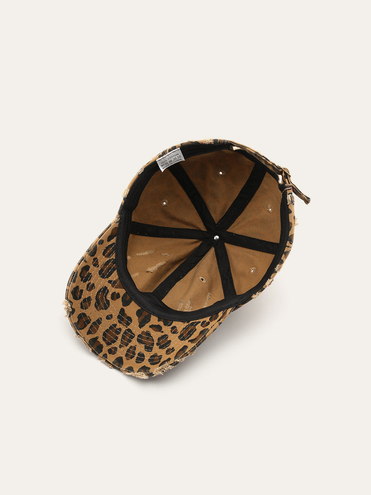 Distressed Leopard Print Hat-Chicvia