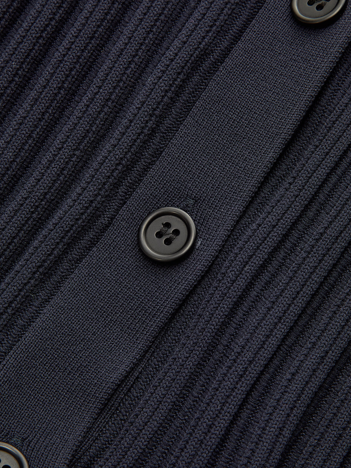 Collared Buttoned Peplum Cardigan-Chicvia