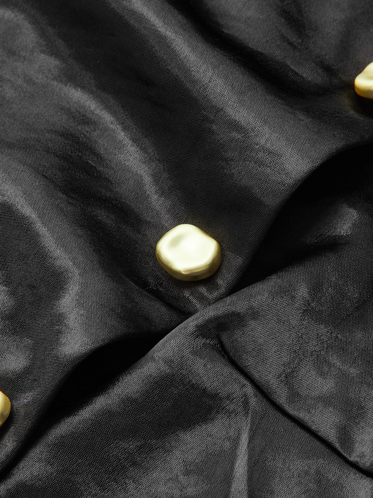 Metal Detail Satin Stand Collar Sleeveless Top-Chicvia