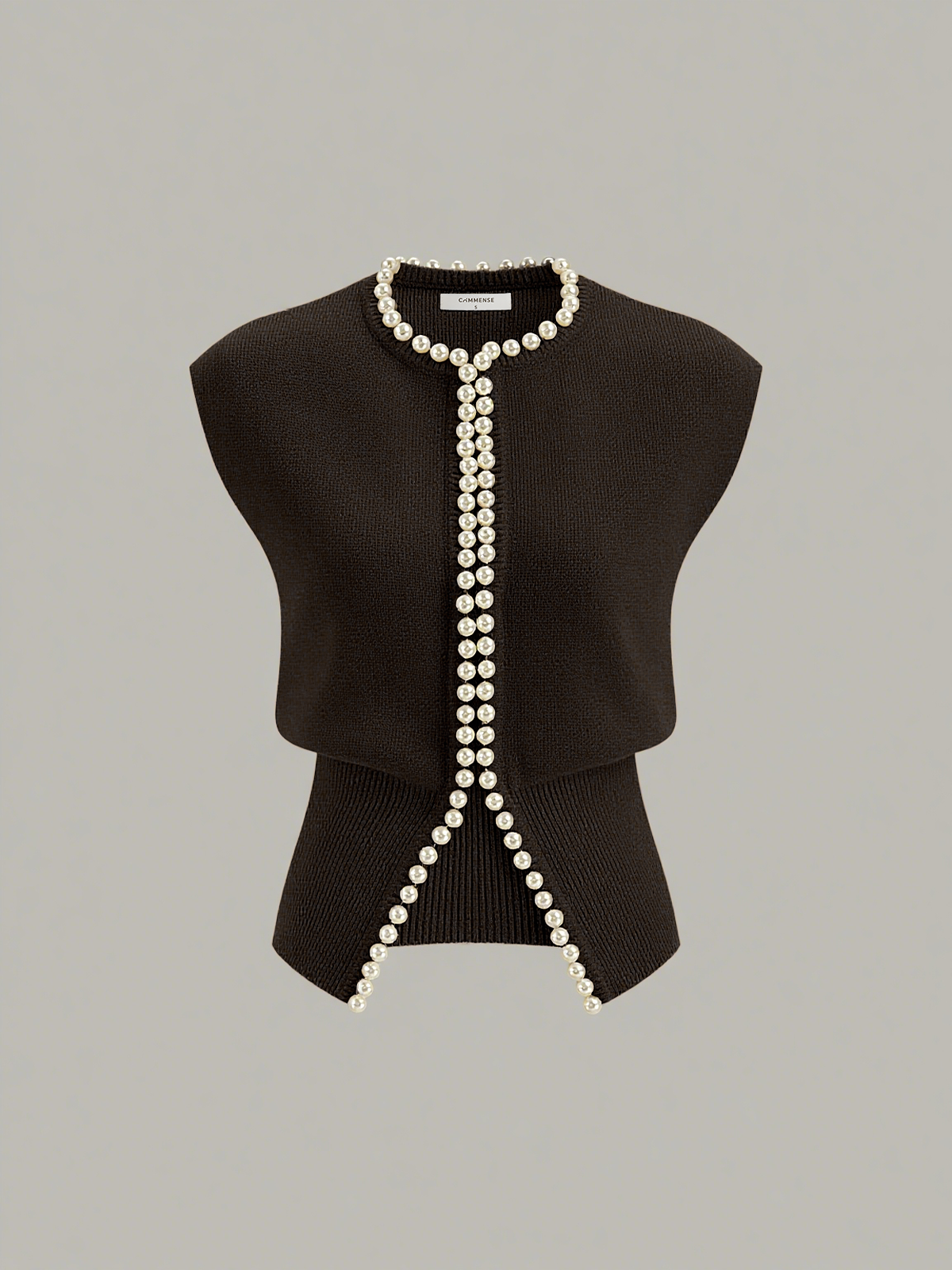 Pearl Decor Cap Sleeve Cardigan-Chicvia