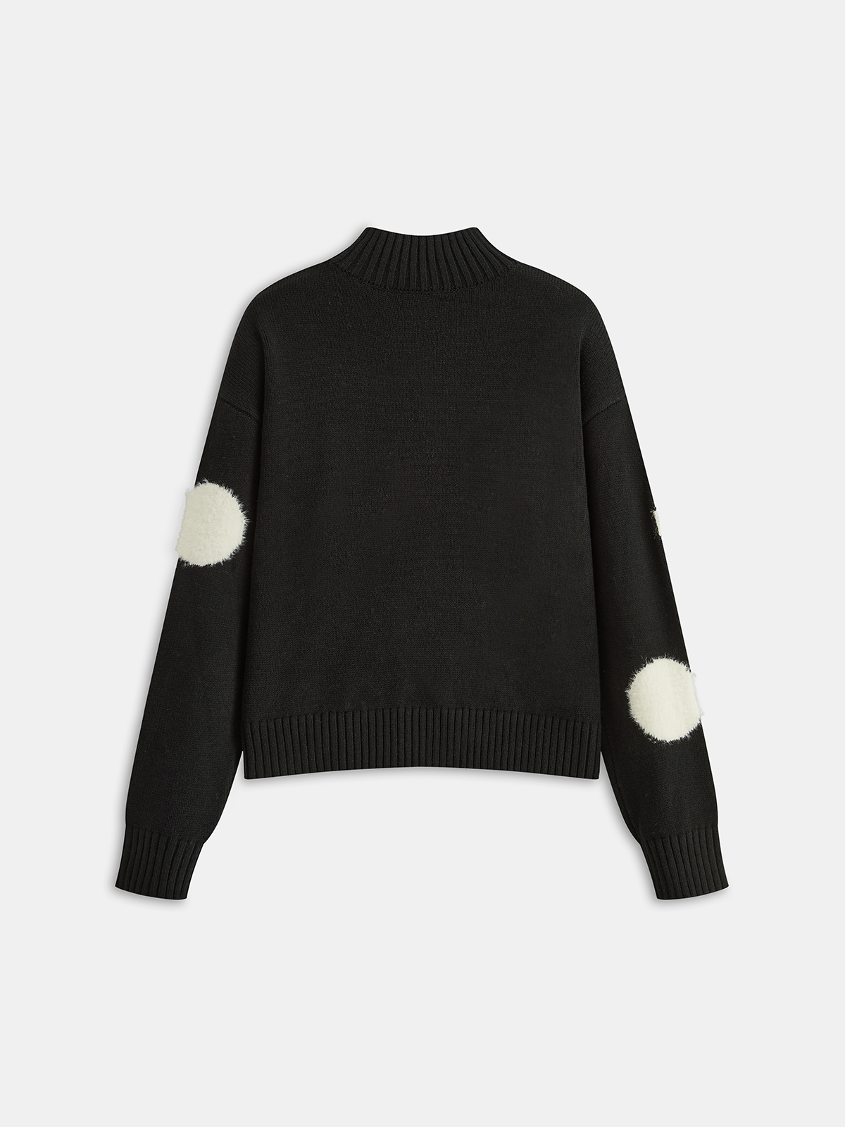 Large Polka Dot Mock Neck Sweater-Chicvia