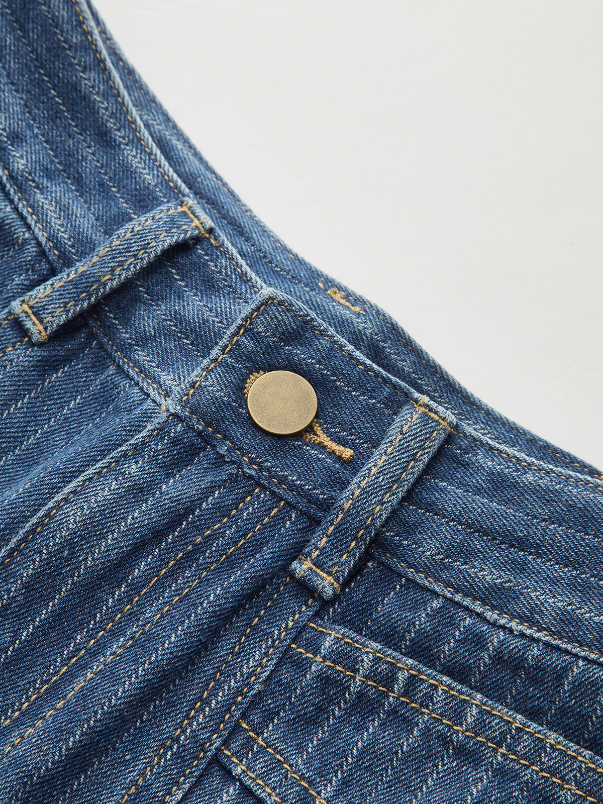 Pinstripe Mid-Waisted Straight-Leg Jeans-Chicvia