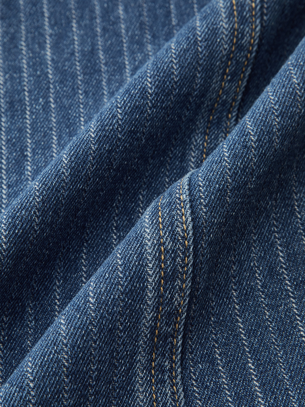 Pinstripe Mid-Waisted Straight-Leg Jeans-Chicvia