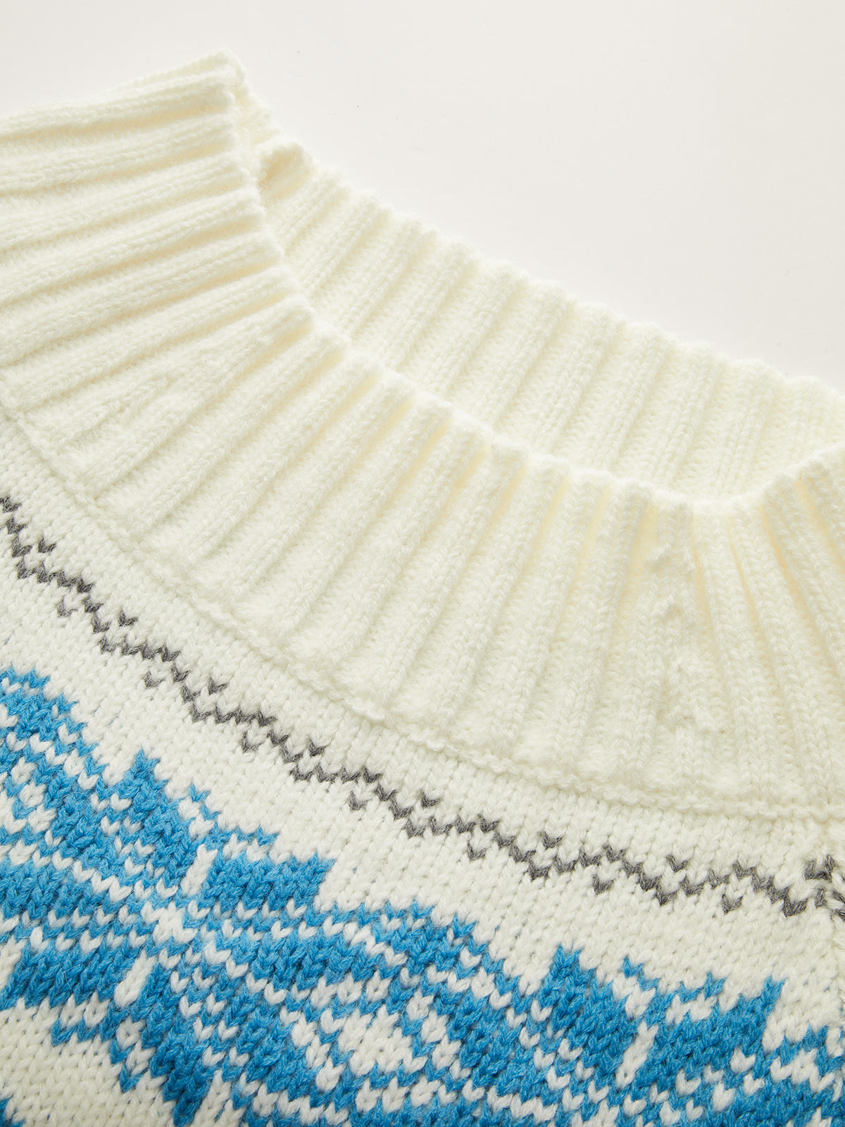Off-Shoulder Fair Isle Sweater-Chicvia