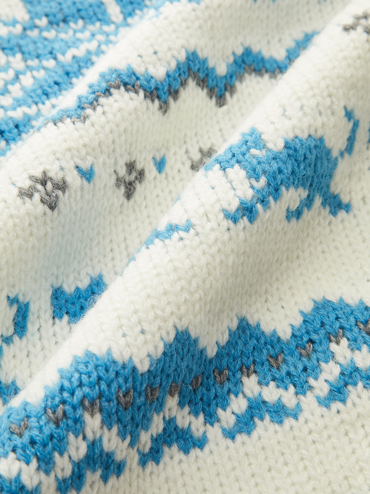 Off-Shoulder Fair Isle Sweater-Chicvia