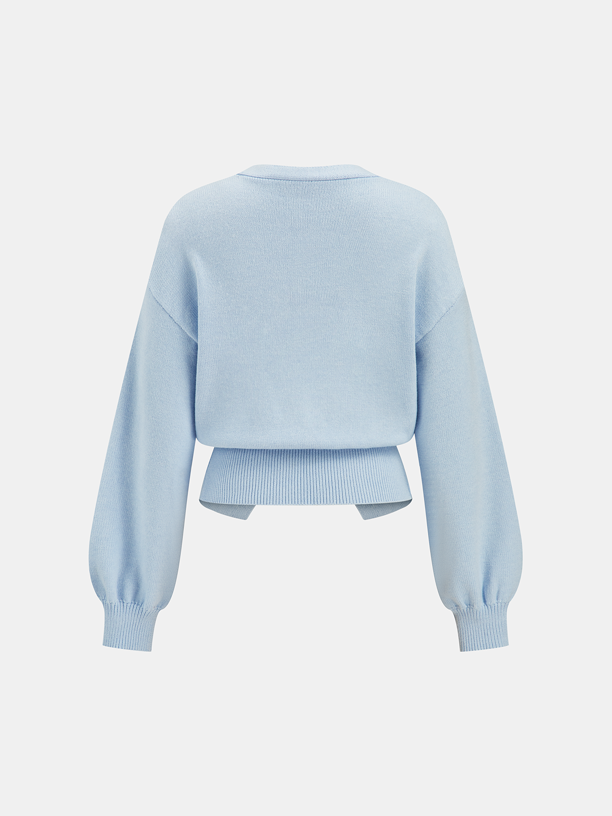 Metal Shell Split Hem Knit Cardigan-Chicvia