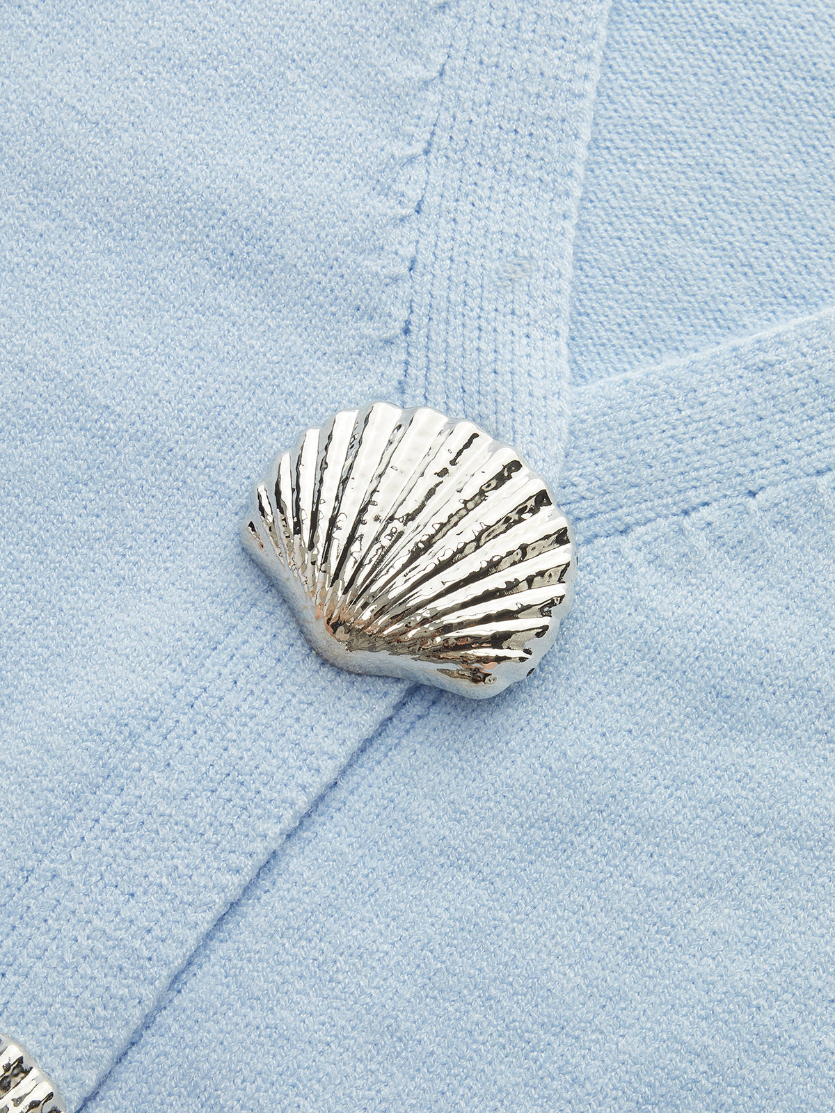 Metal Shell Split Hem Knit Cardigan-Chicvia