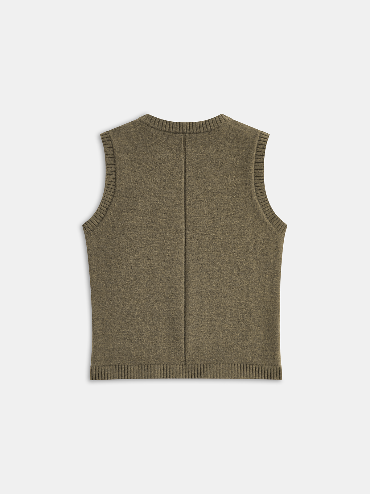 Crew Neck Knit Vest-Chicvia
