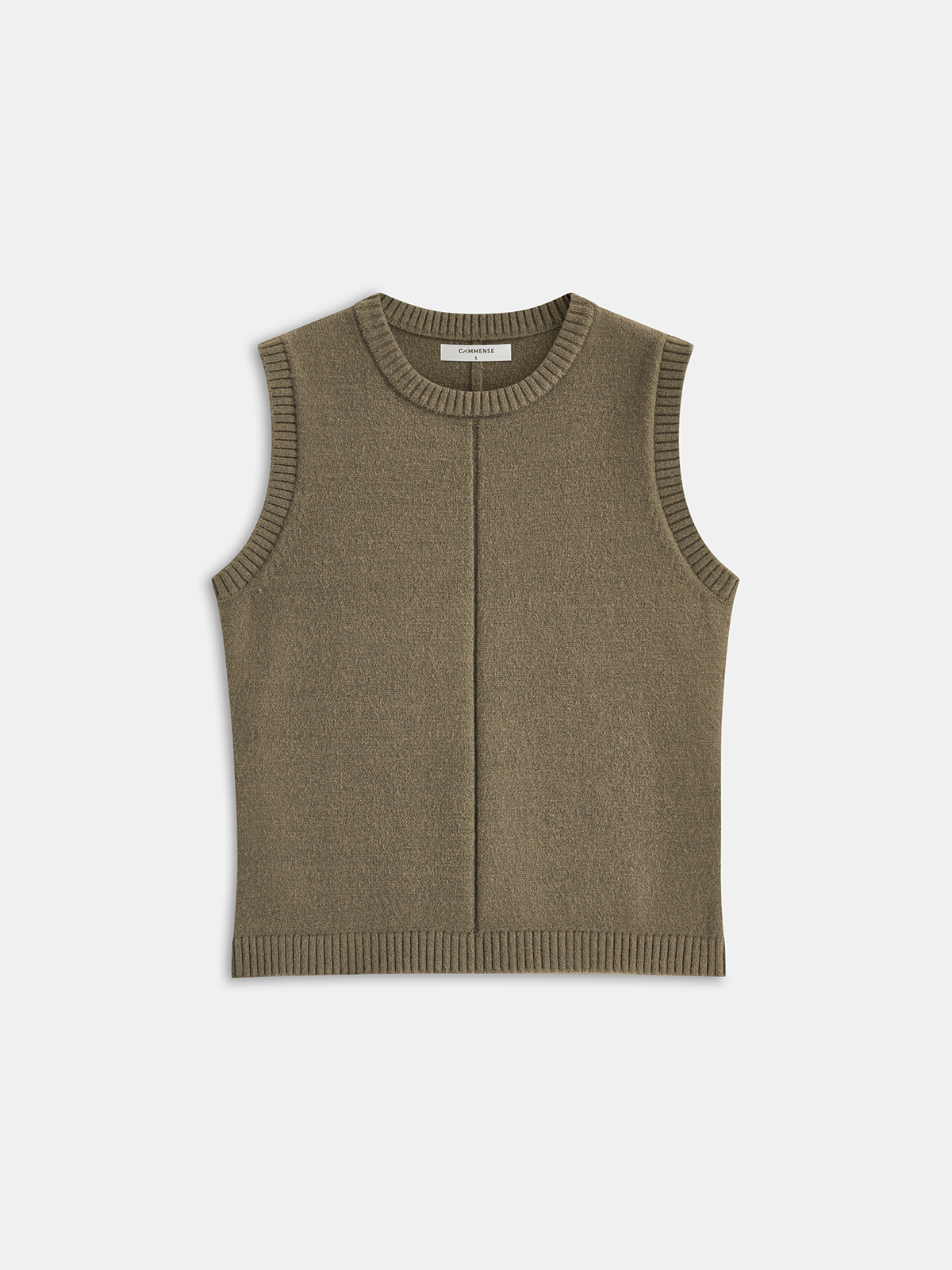 Crew Neck Knit Vest-Chicvia