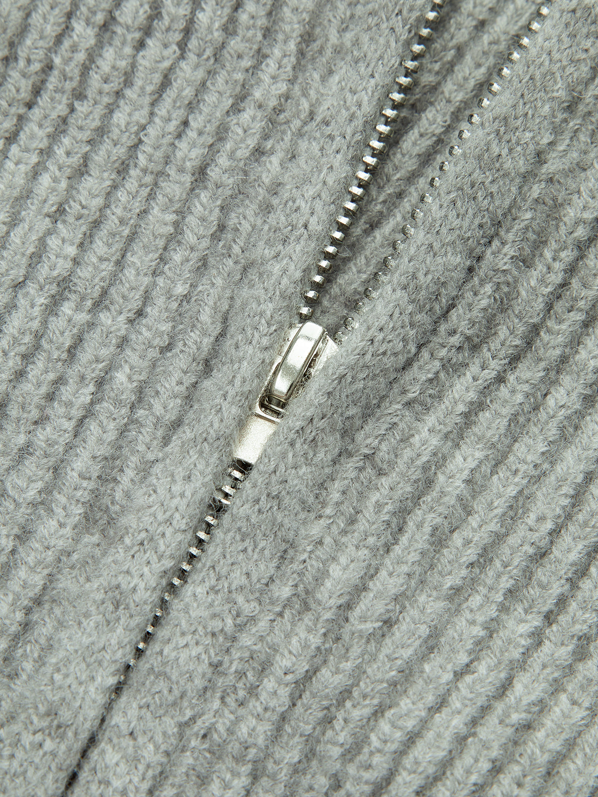 Crew Neck Zip-Up Knit Outerwear-Chicvia