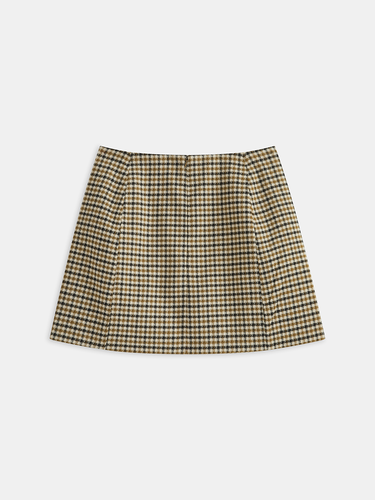 Metal Detail Checkered Mini Skirt-Chicvia