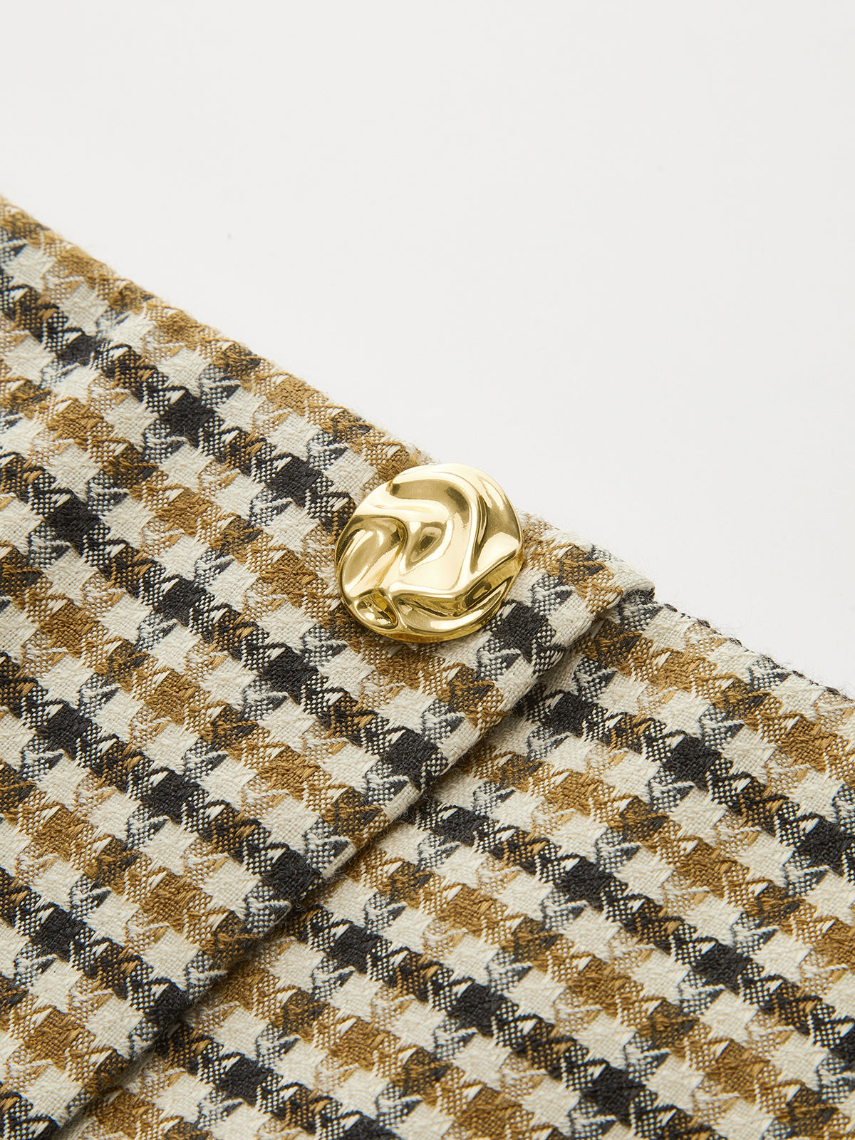 Metal Detail Checkered Mini Skirt-Chicvia