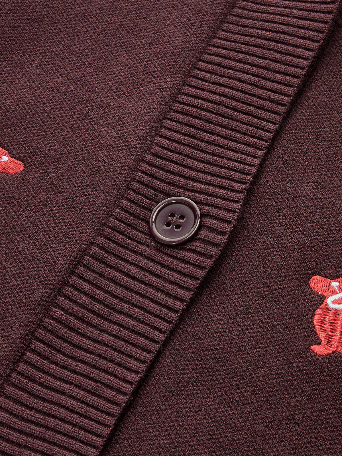 Dog Embroidered V-Neck Cardigan-Chicvia