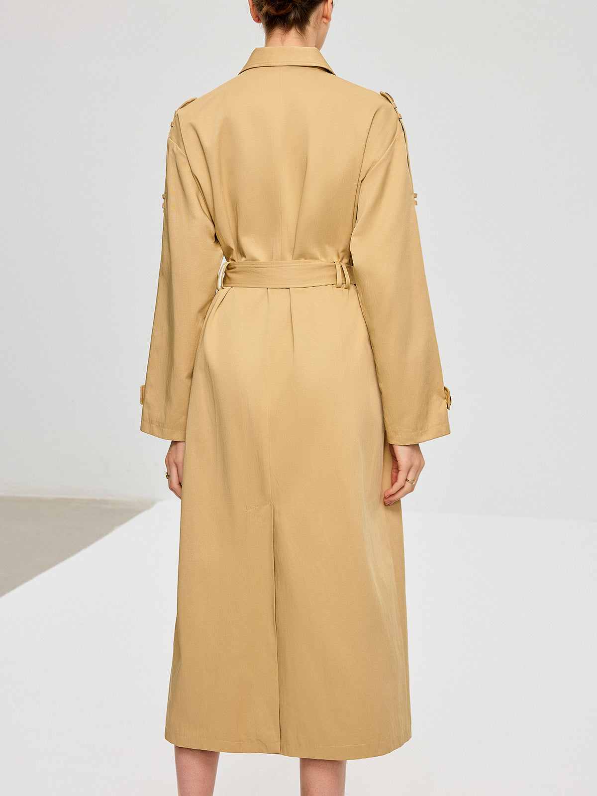 Convertible Cape Design Trench Coat-Chicvia