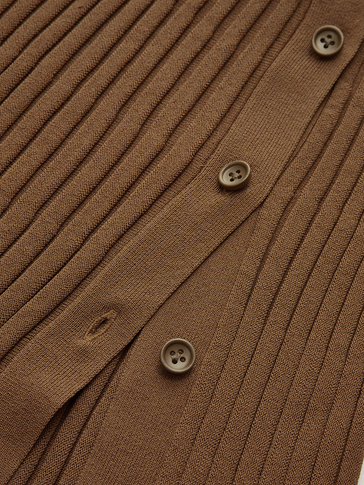 Ribbed Side Slit Button Detail Midi Skirt-Chicvia