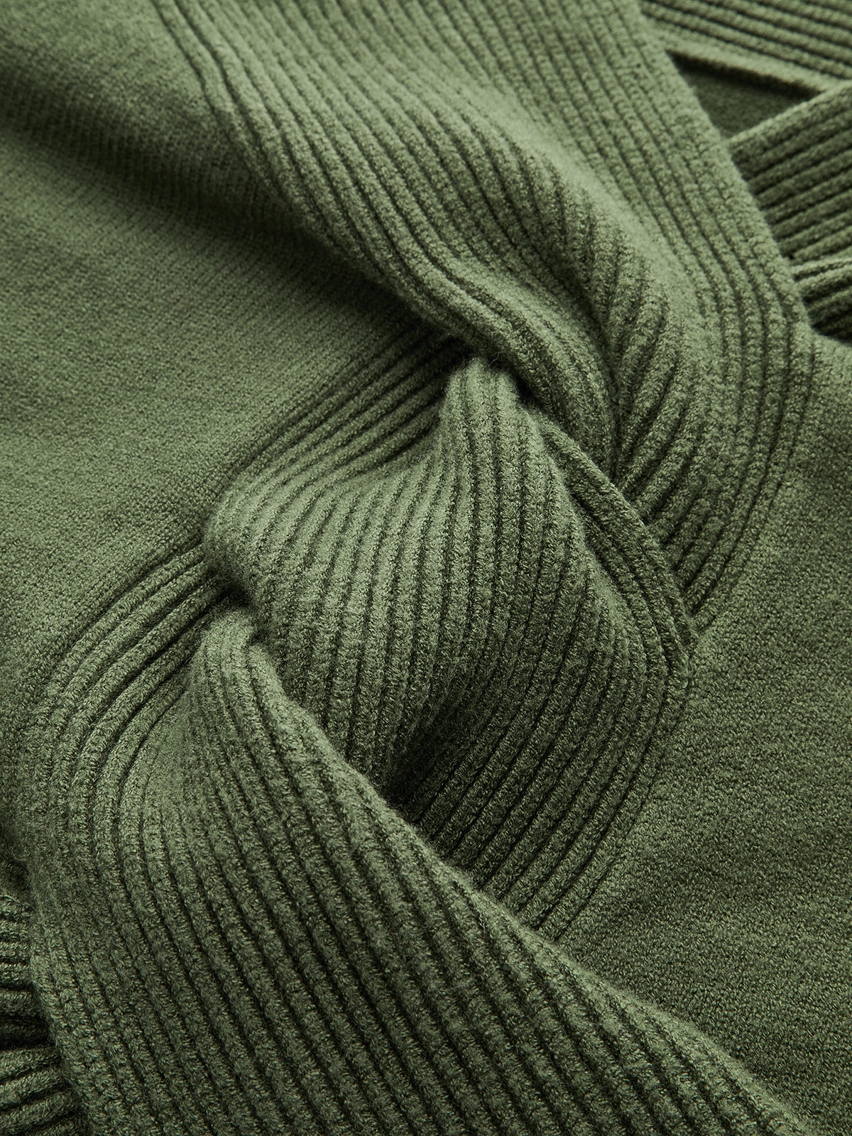 Off-Shoulder Twist Knit Top-Chicvia