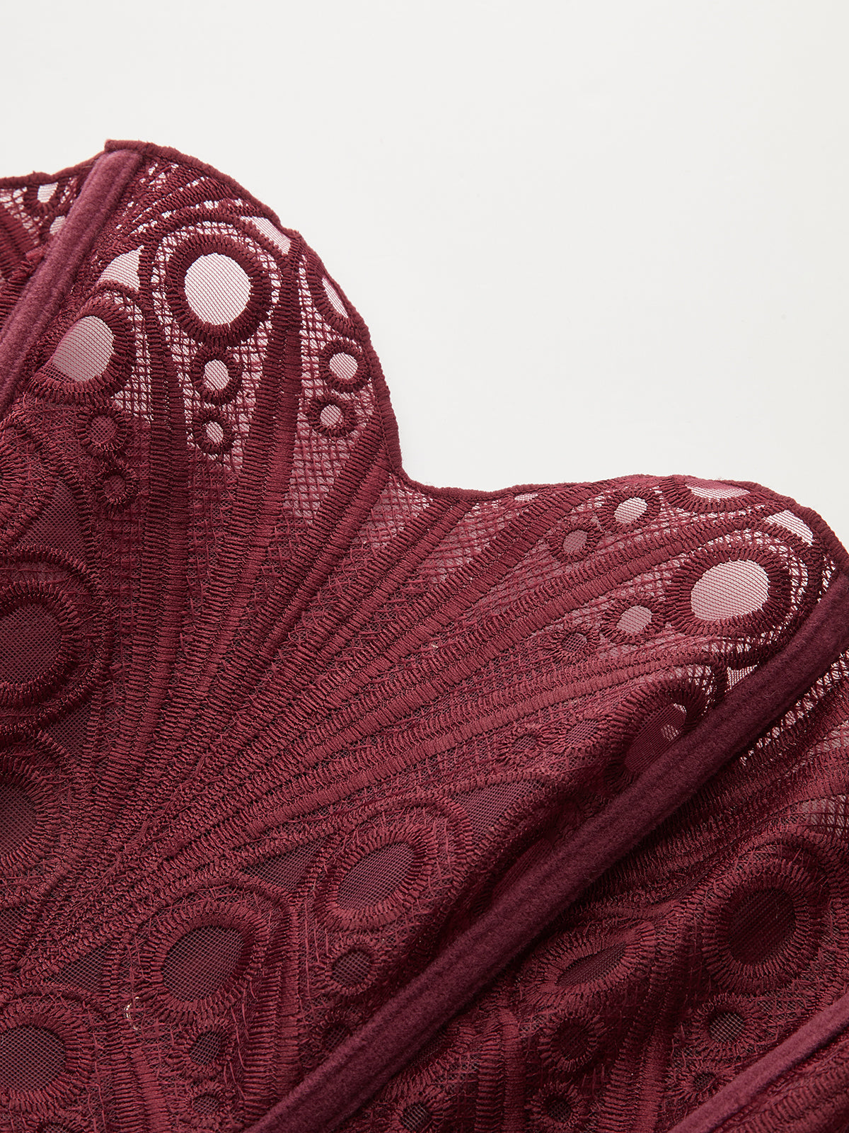 Lace Cut-Out Adjustable Back Tie Corset Top-Chicvia