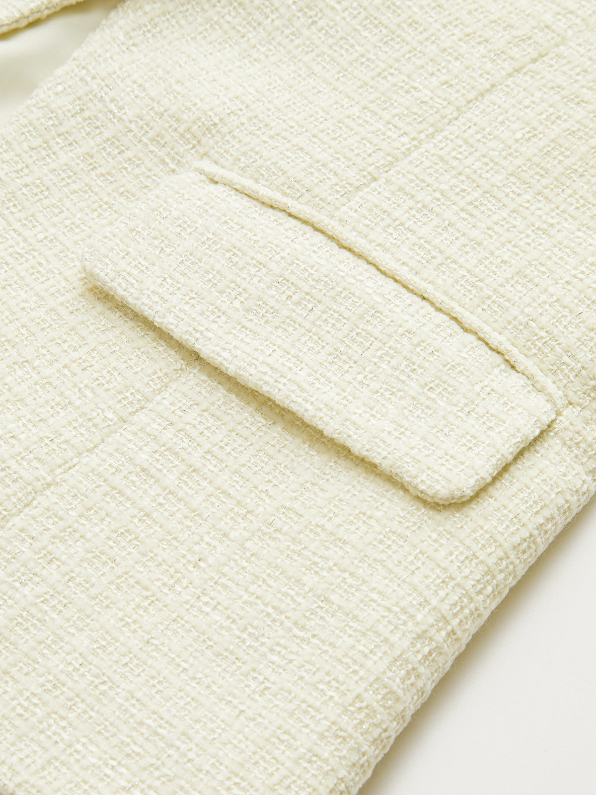 Metal Button Tweed Blazer-Chicvia