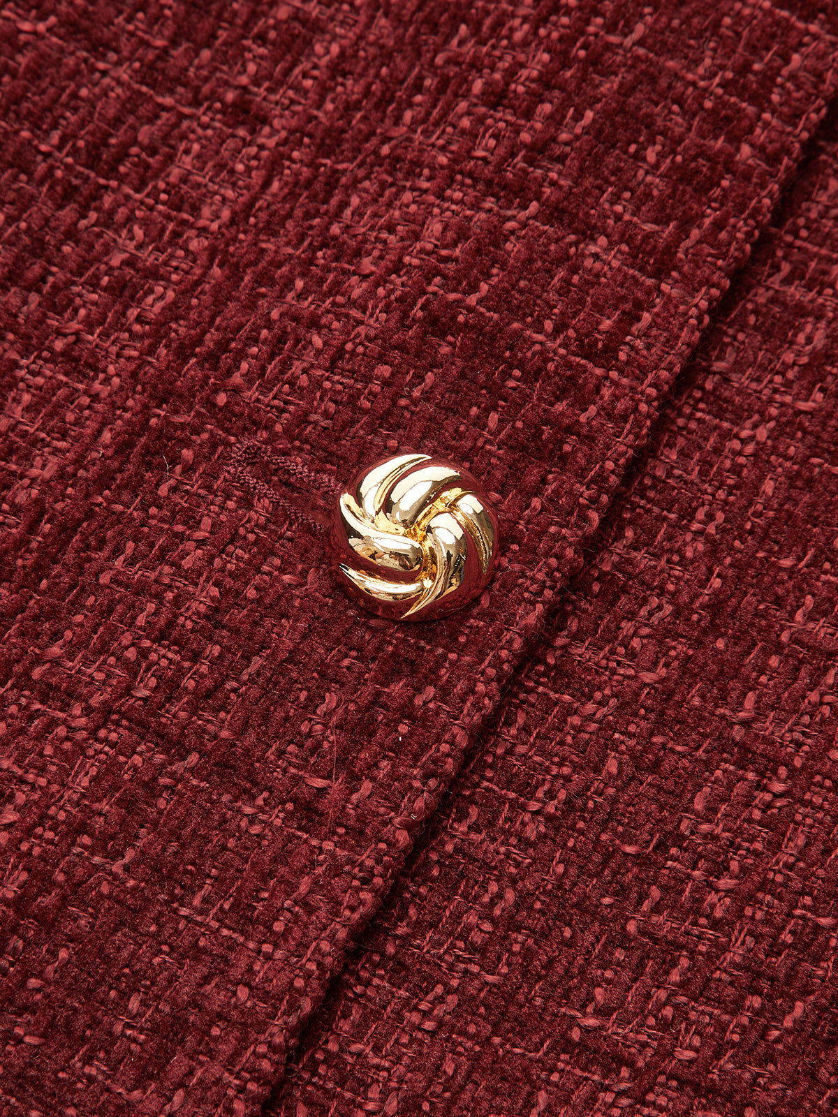 Metal Button Tweed Cropped Blazer-Chicvia