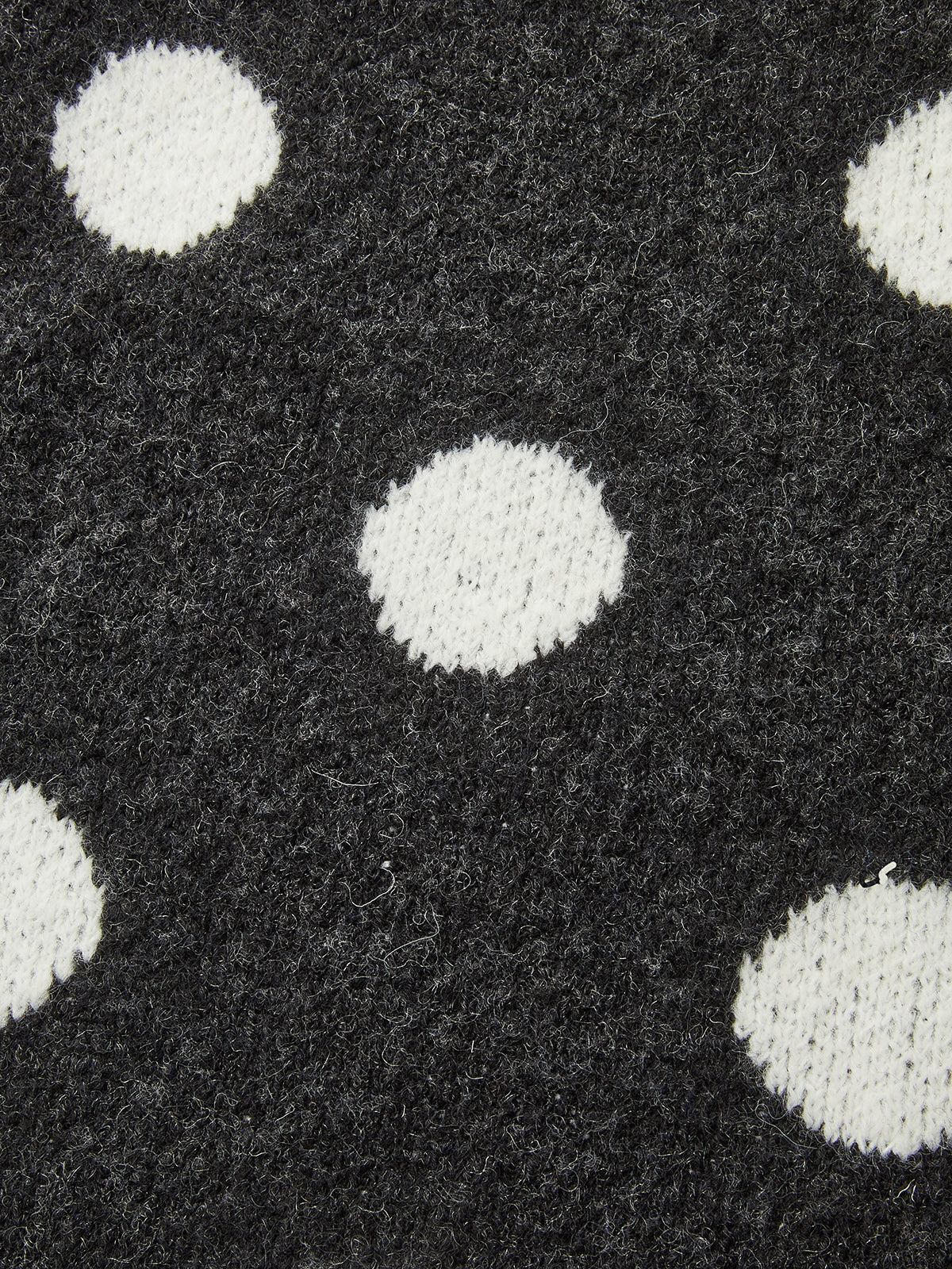 Leg-Of-Mutton Sleeve Polka Dot Wool Blend Sweater-Chicvia