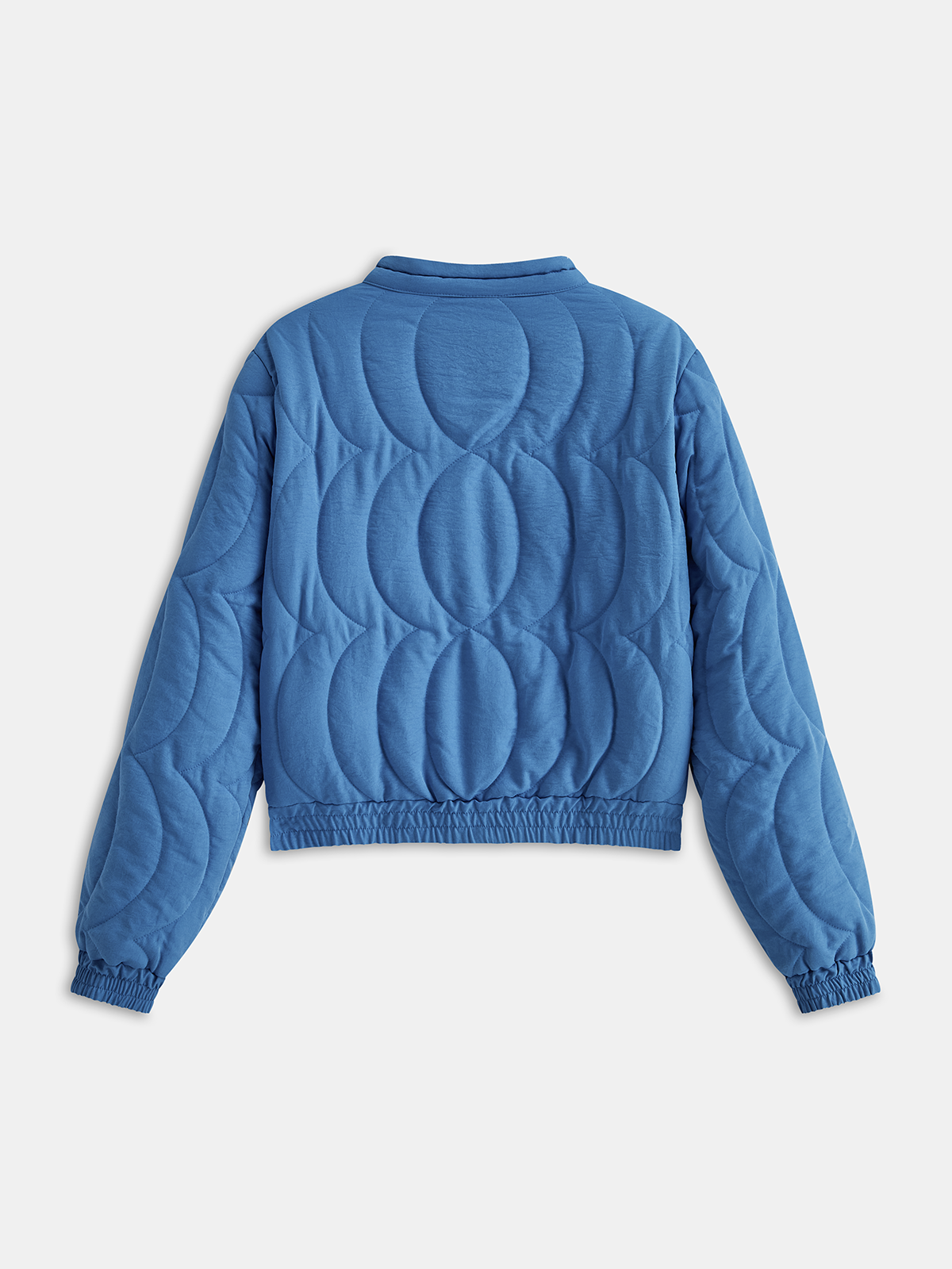 Contrast Floral Jacquard Quilted Winter Coat-Chicvia