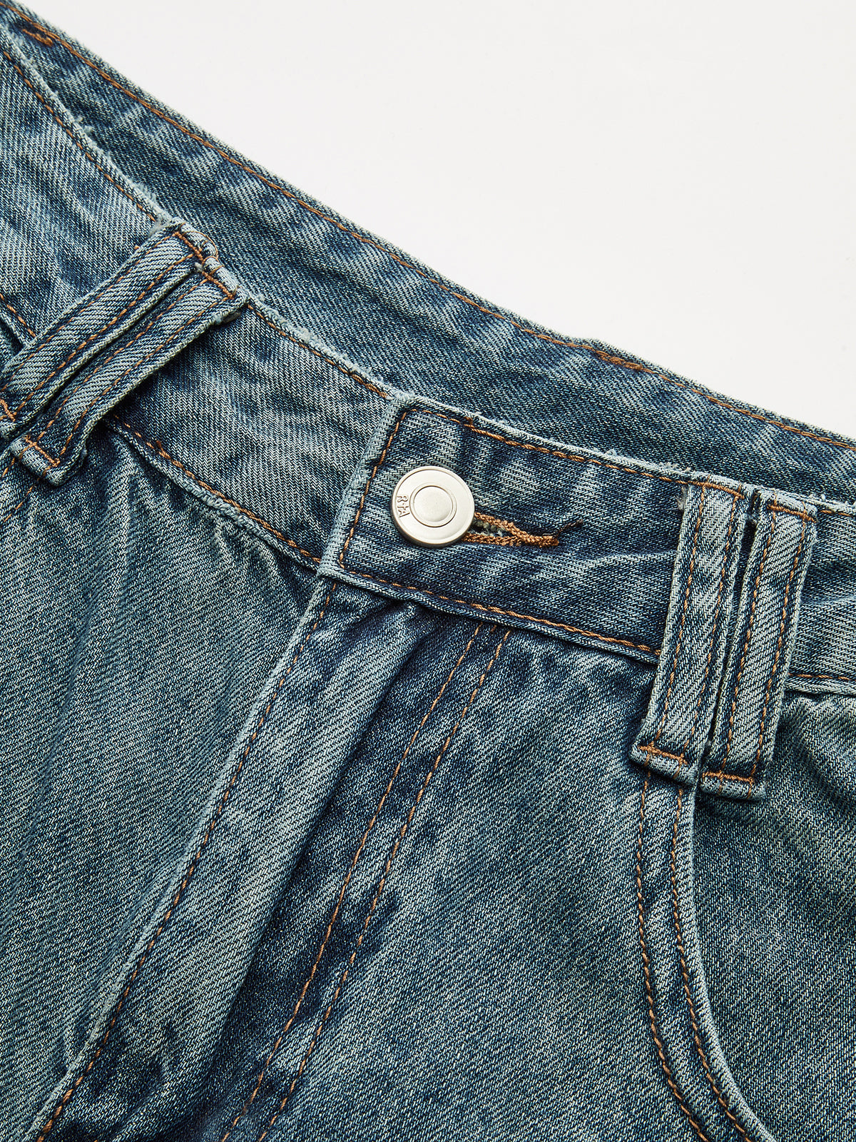 Frayed Hem Paneled Design High-Waisted Jeans-Chicvia