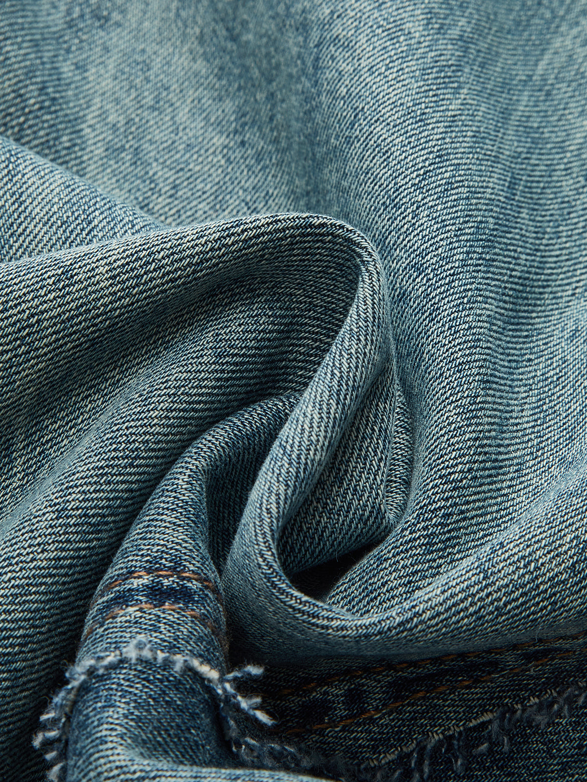 Frayed Hem Paneled Design High-Waisted Jeans-Chicvia