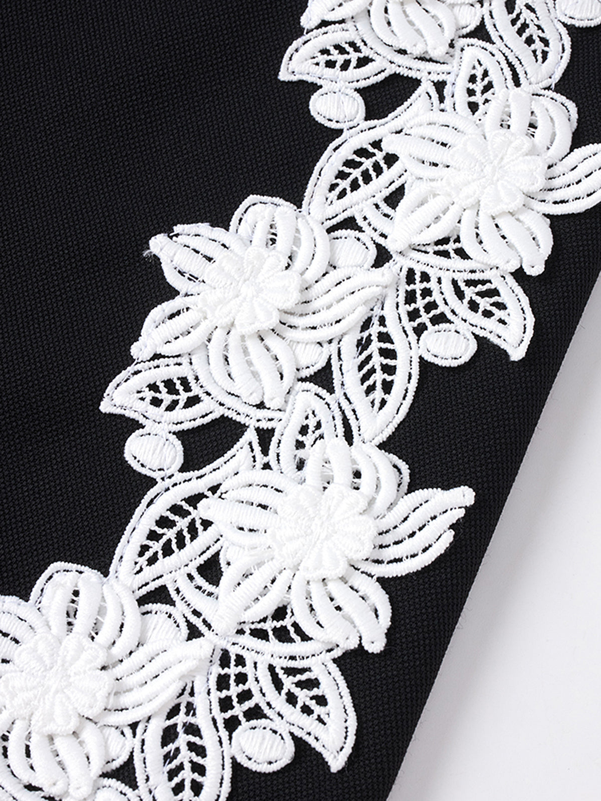 Lace Side Panel Wide-Leg Pants-Chicvia