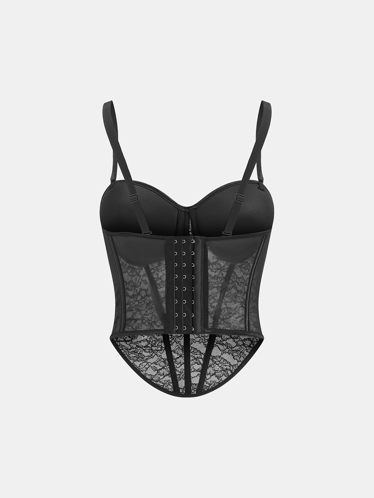 Lace Sheer Corset Top-Chicvia