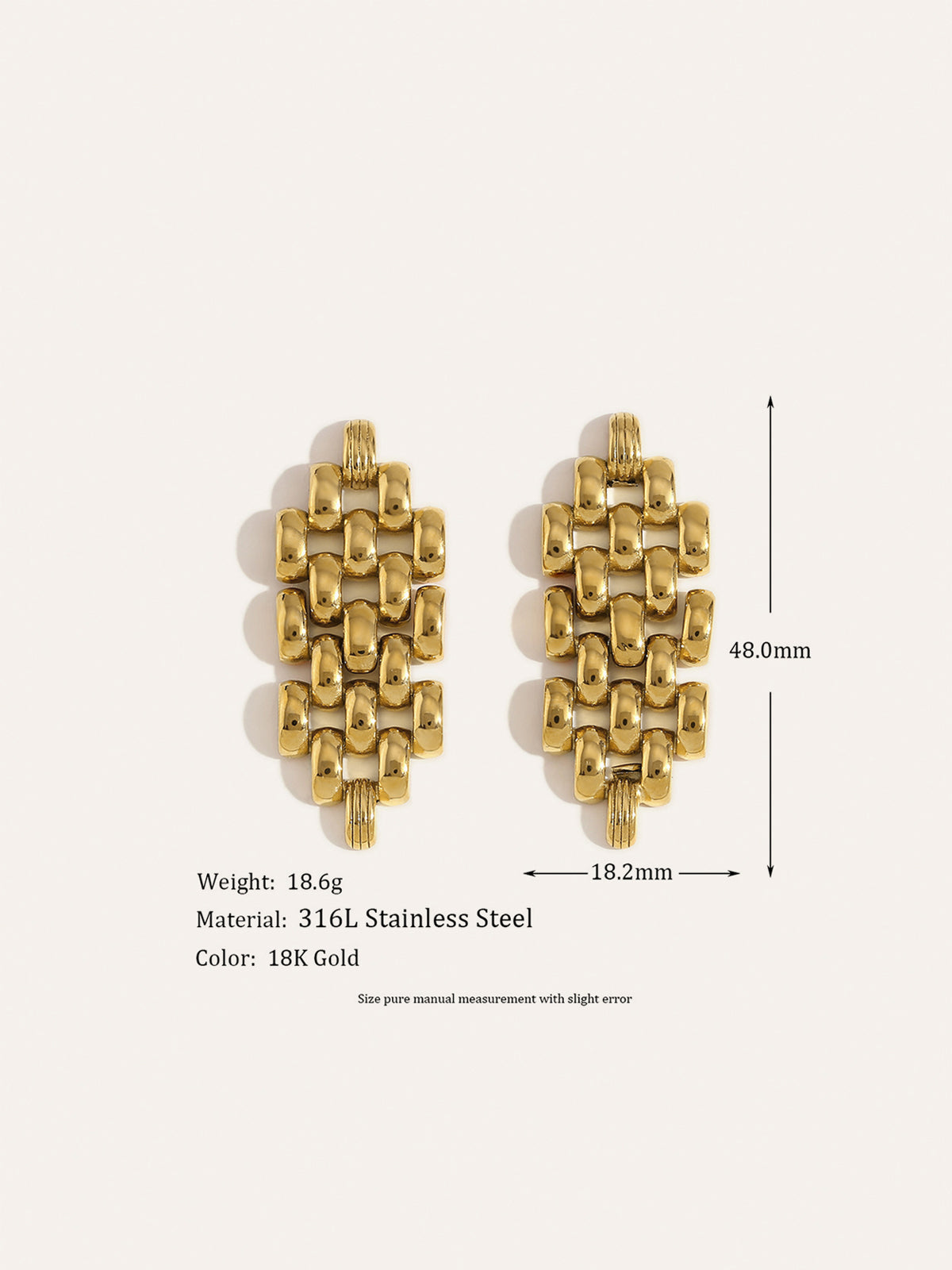 Golden Linked Drop Earrings-Chicvia