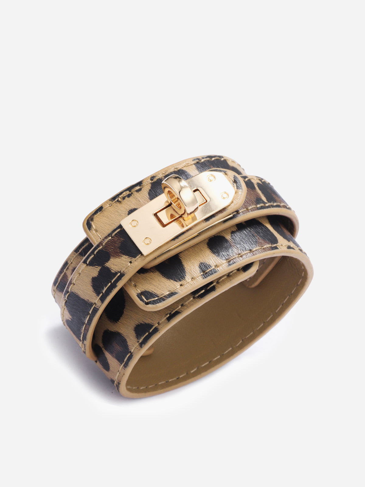 Leopard Print Leather Bracelet-Chicvia