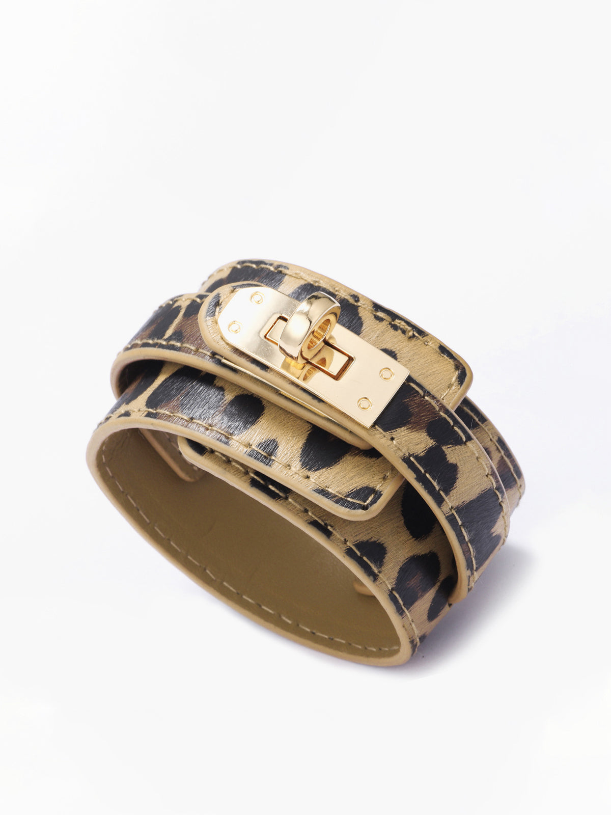 Leopard Print Leather Bracelet-Chicvia