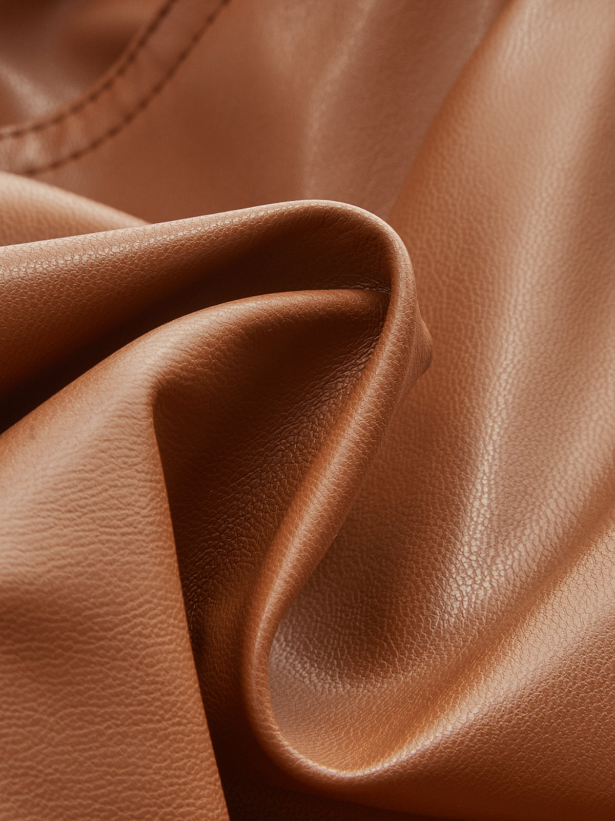 High-Waist PU Leather Cuffed Shorts with Belt-Chicvia