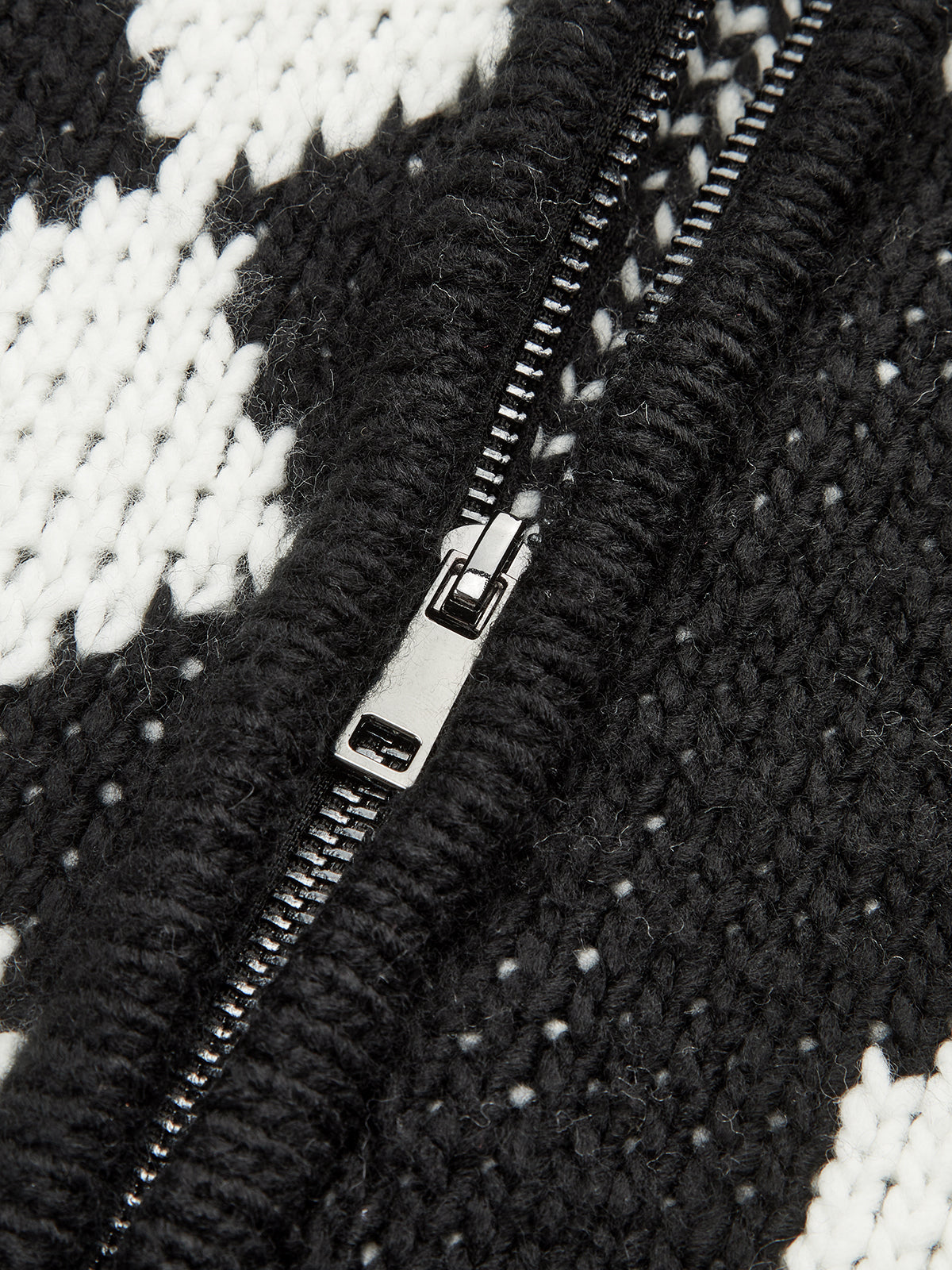 Fair Isle Zip-Up Knit Cardigan-Chicvia